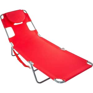 Beach Red Aluminum Folding Beach Chair