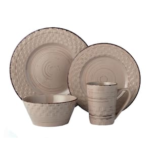 16-Piece Casual Mocca Stoneware Dinnerware Set (Service for 4)