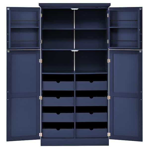 Harper & Bright Designs Blue 70.9 in. H Farmhouse 4 Doors Premium