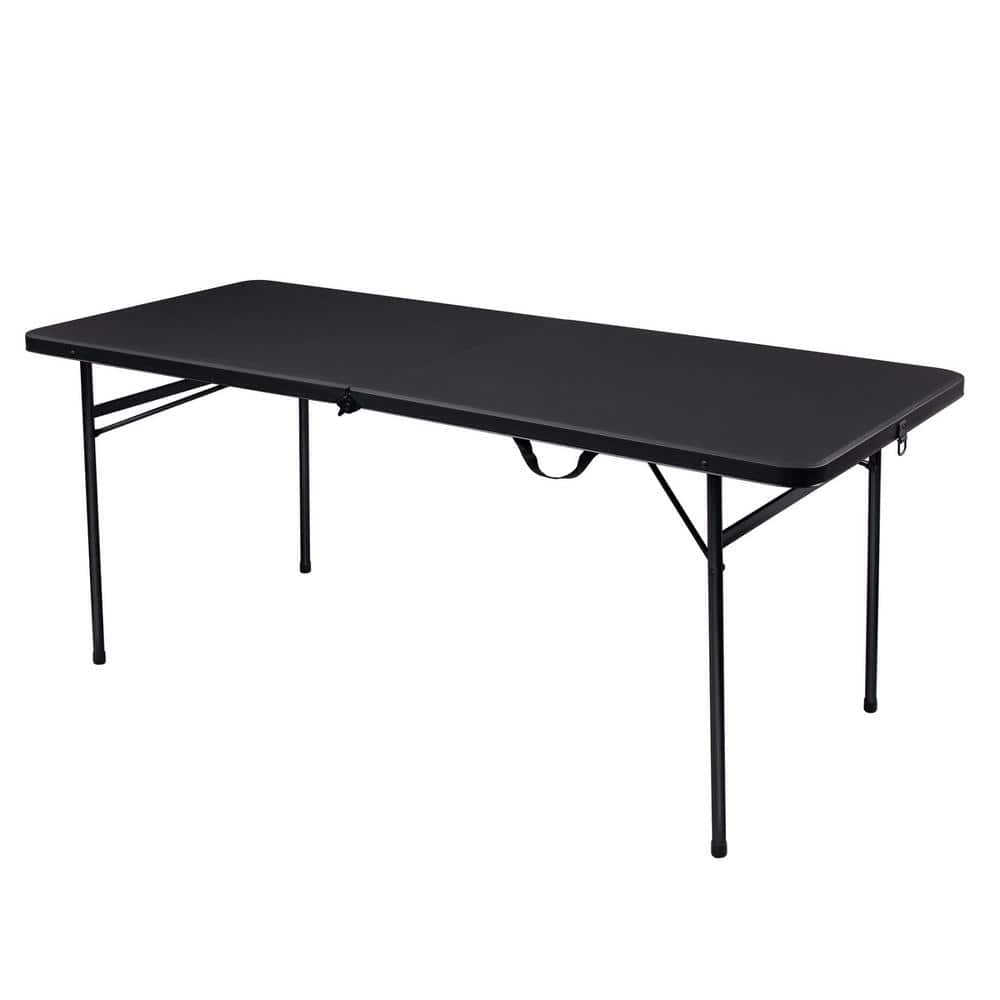 ITOPFOX 6 Foot BiFold Plastic Folding Table, Black H2SA22OT206 The