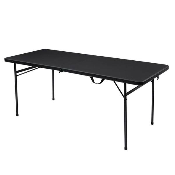 ITOPFOX 6 Foot BiFold Plastic Folding Table, Black H2SA22OT206 The