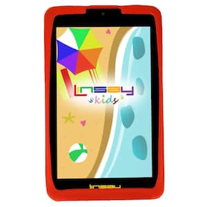 7 in. 2GB RAM 32GB Android 12 Quad Core Tablet with Red Kids Defender Case