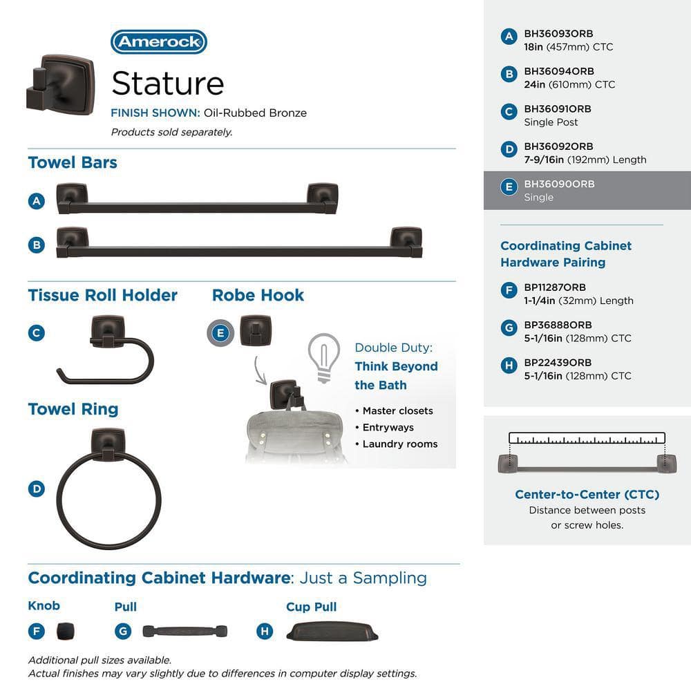 Oil Rubbed Bronze Wall Mounted Single Robe Hook