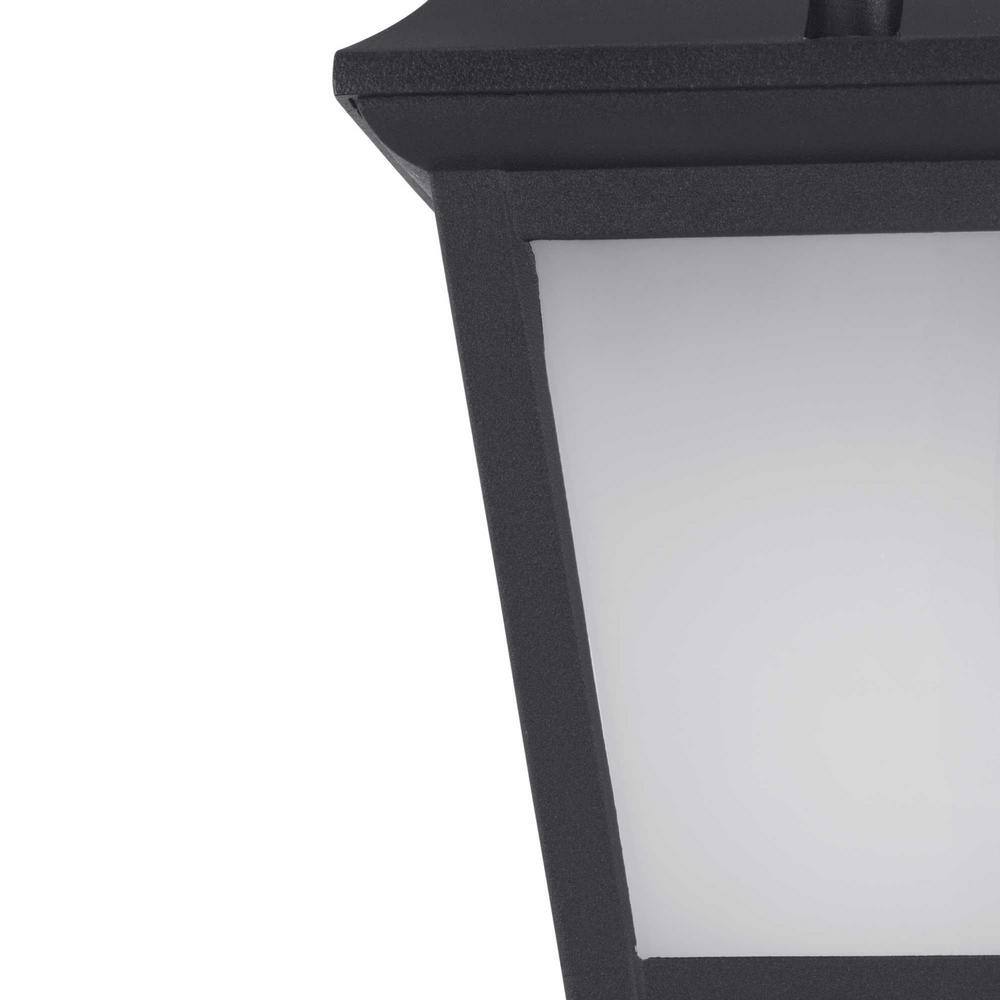 Black Die-Cast Aluminum LED Wall Lantern with Frosted Glass