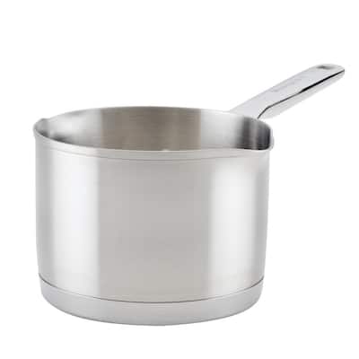 3-Ply Clad 1.5 qt. Stainless Steel 3 qt. Stainless Steel Saucepan Silver