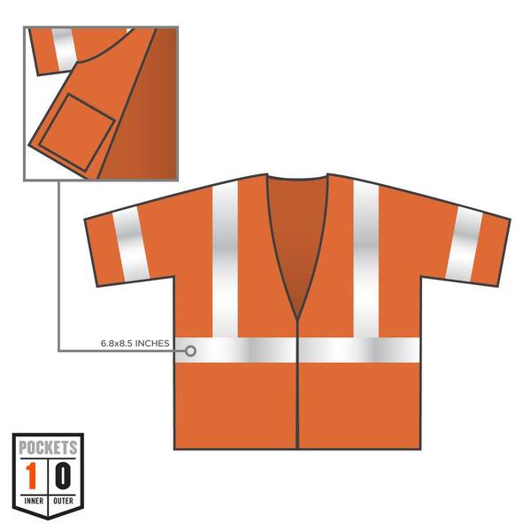 GloWear 8310HL Type R Class 3 Economy Mesh Vest, Large to X-Large, Orange, Ships in 1-3 Business Days GloWear 8310HL Type R Class 3 Economy Mesh Vest, Large to X-Large, Orange, Ships in 1-3 Business Days