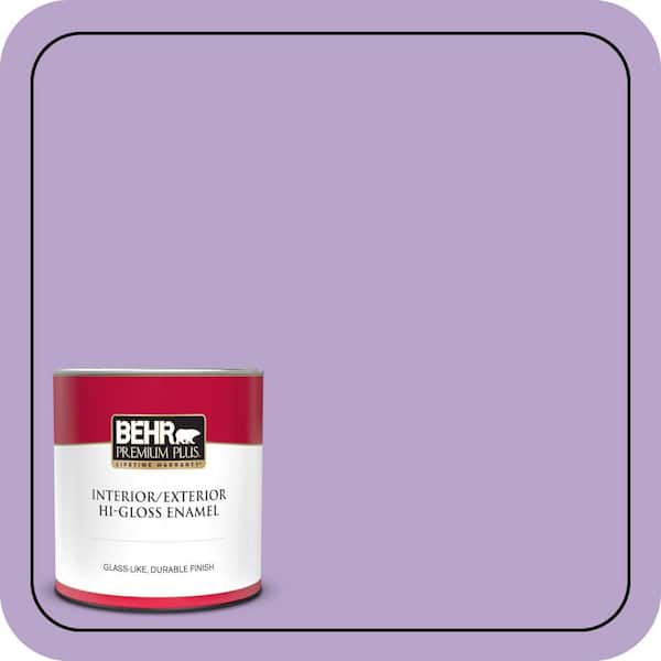 BEHR PREMIUM PLUS 1 qt. #650B-4 Violet Fields Hi-Gloss Enamel Interior/Exterior Paint & Primer