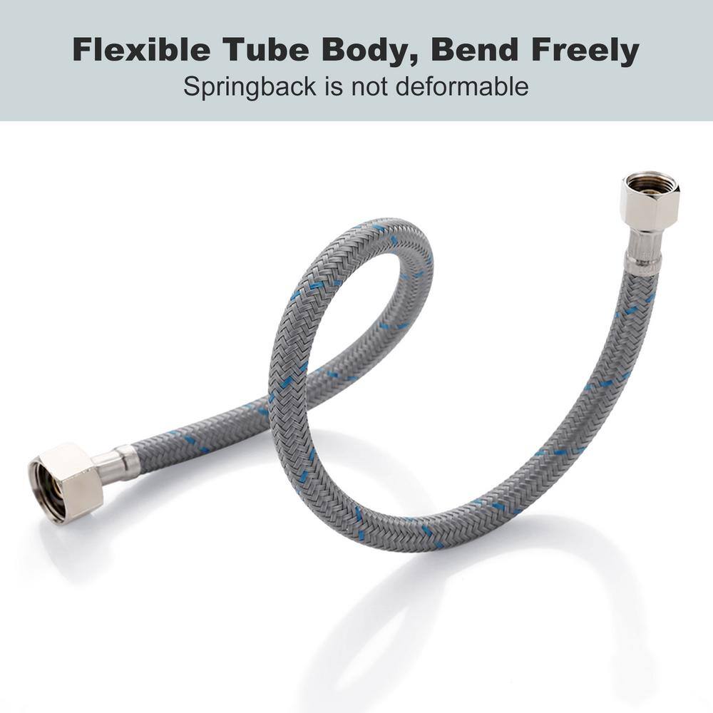 16-Inch Gray Braided Nylon Faucet Supply Line