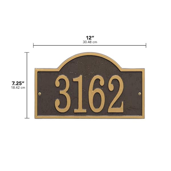 Whitehall Products Fast and Easy Arch House Number Plaque, Bronze