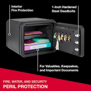 0.81 cu. ft. Waterproof and Fireproof Safe for Home with Digital Keypad, Interior Light and Override Keys