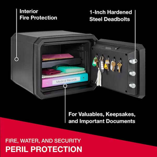 0.81 cu. ft. Waterproof and Fireproof Safe for Home with Digital Keypad, Interior Light and Override Keys