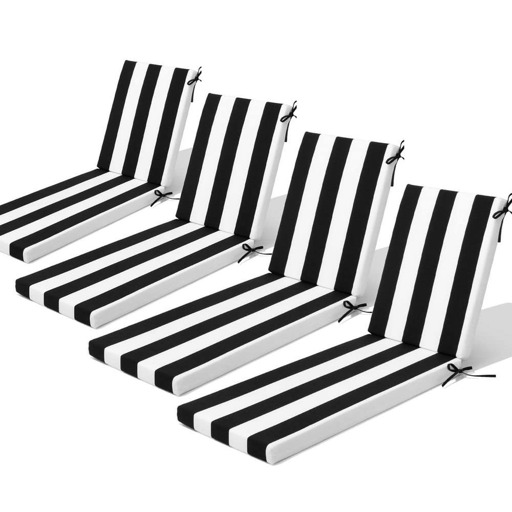 71.5 in. x 20.5 in. Cushion Guard Outdoor Chaise Lounge Cushion in Black an