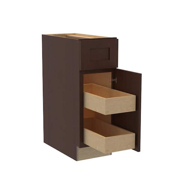 Home Decorators Collection Newport 12 in. W x 24 in. D x 34.5 in. H Assembled Plywood Base Kitchen Cabinet in Manganite with 2ROT Soft Close RH