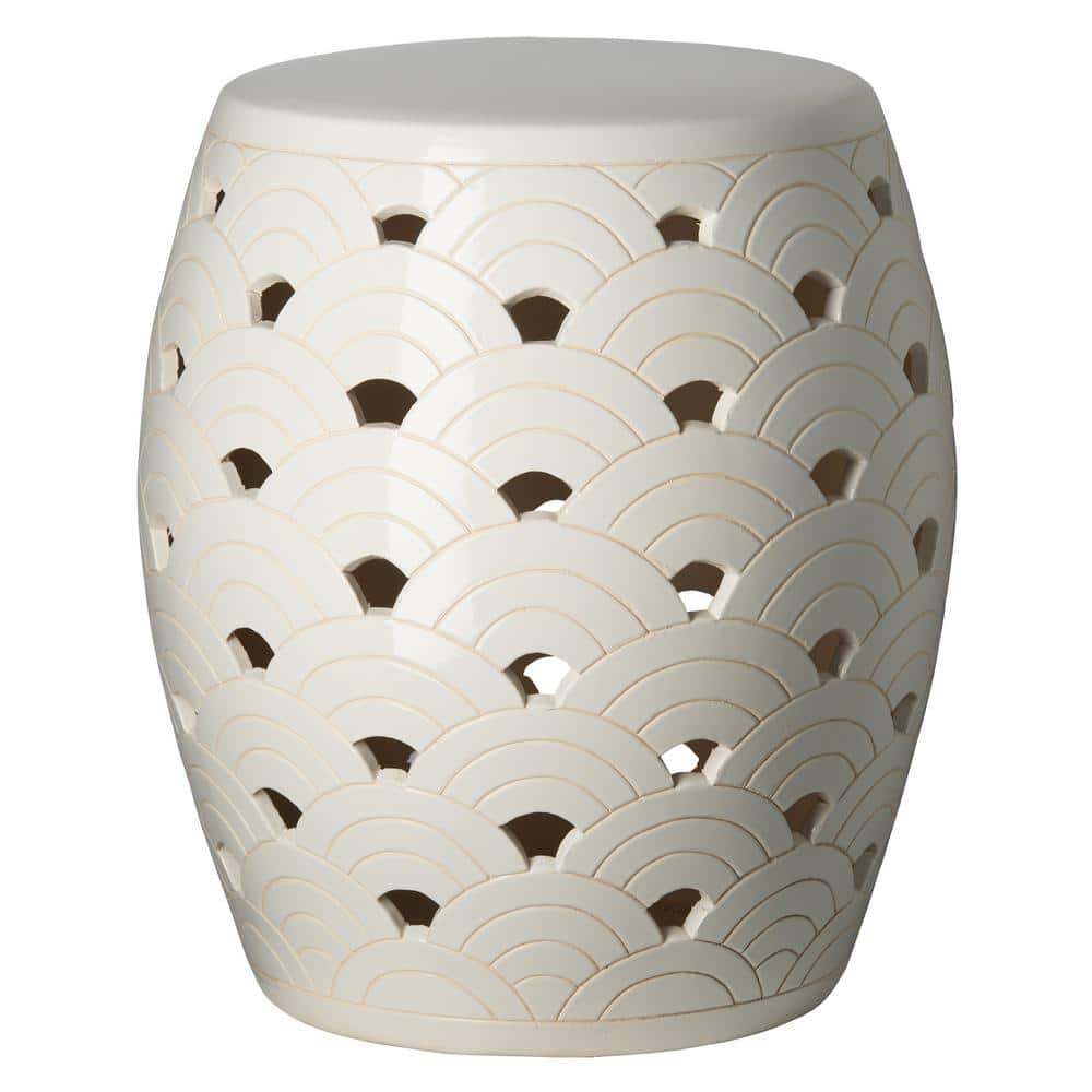 Wave 18 in. H White Round Ceramic Garden Stool price history on PriceWatchPro