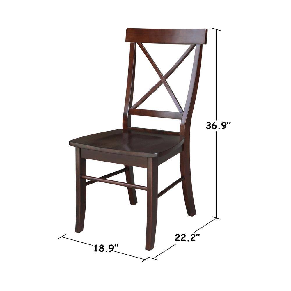 Java High Cross Back Solid Wood Side Chair Set