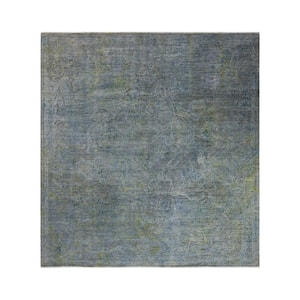 Gray 9 ft. 0 in. x 9 ft. 4 in. Fine Vibrance One-of-a-Kind Hand-Knotted Area Rug