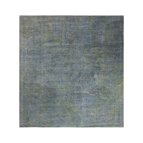 Solo Rugs Gray 9 ft. 0 in. x 9 ft. 4 in. Fine Vibrance One-of-a-Kind Hand-Knotted Area Rug