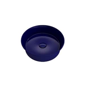 Sottile 15 in. Sapphire Blue Fireclay Round Vessel Sink
