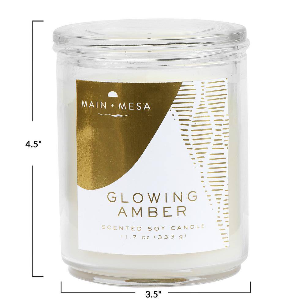 Glowing Amber Scented Soy Wax Lidded Jar Candle