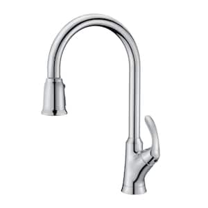 Stilleto Single-Handle Pull-Down Sprayer Kitchen Faucet with Accessories in Rust and Spot Resist in Polished Chrome