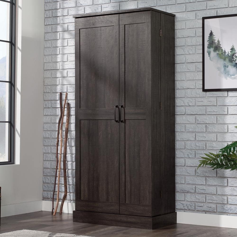 SAUDER Blade Walnut Accent Storage Cabinet with Swing-Out Storage Door ...