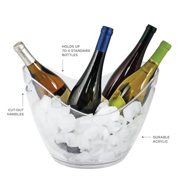 Viski Convex Stainless Steel Wine Chiller - Insulated Wine Bottle Holder
