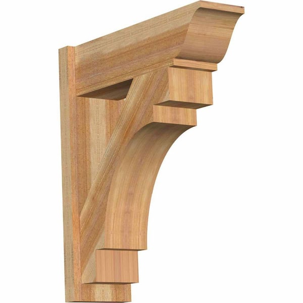Ekena Millwork 8 in. x 30 in. x 26 in. Merced Traditional Rough Sawn Western Red Cedar Outlooker
