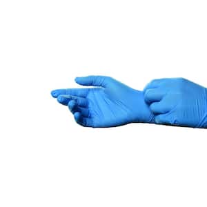 Extra Large Synthetic Vinyl/Nitrile Blend Exam Latex Free & Powder Free Gloves in Blue - 10 Boxes of 100 (1000 Total)