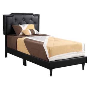 Deb Jewel Black Tufted Twin Panel Bed
