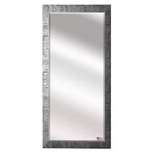Oversized Silver/Black Accents Wood Beveled Glass Modern Mirror (63.5 in. H X 30 in. W)