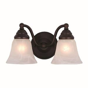 Standford 13 in. W 2-Light Bronze Bathroom Vanity Light Fixture