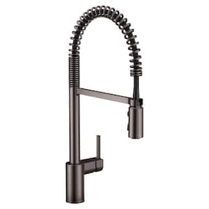 Align Single-Handle Pre-Rinse Spring Pull Down Sprayer Kitchen Faucet with Power Clean in Stainless Black