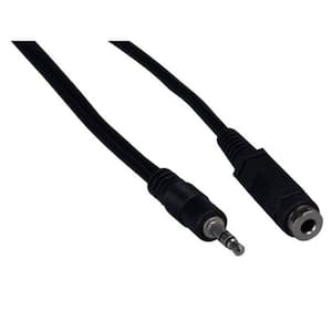 GE 6 ft. 3.5mm Male to Female, Dual Shielded Audio Auxiliary Extension Cable  in Black 33570 - The Home Depot