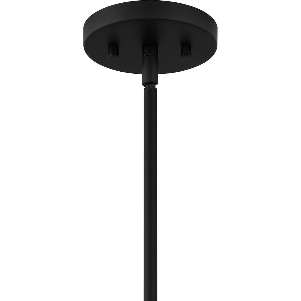 Lionel Matte Black Drum Pendant Light with Alabaster Glass Shade