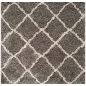 Belize Shag Gray/Taupe 7 ft. x 7 ft. Square Geometric Area Rug