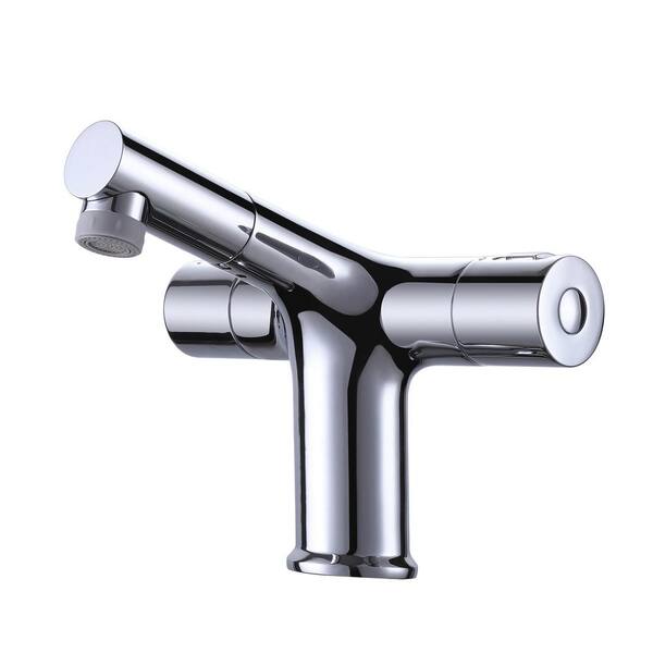 Miscool Hester 8.35 in. H 2-Handle Single Hole Thermostatic Bathroom Faucet in Polished Chrome