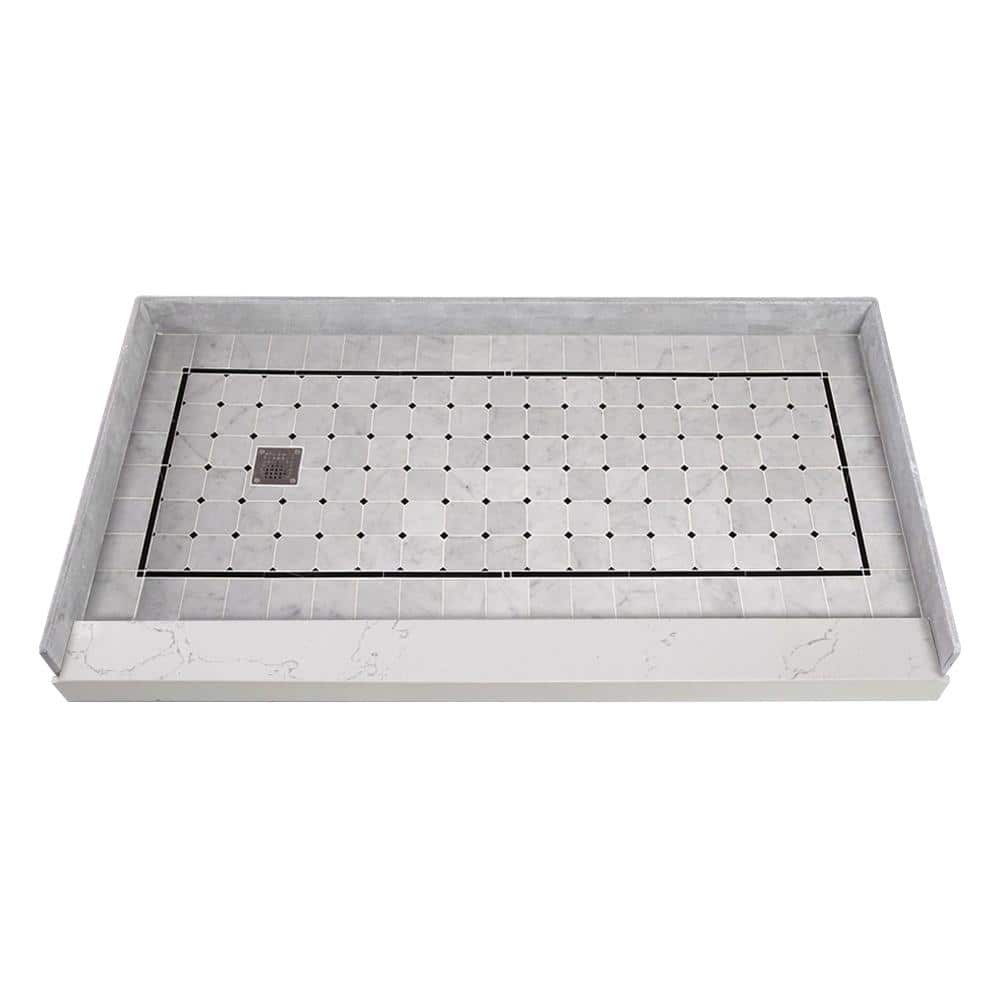 Transolid PreTiled 60 in. L x 32 in. W Alcove Shower Pan Base with