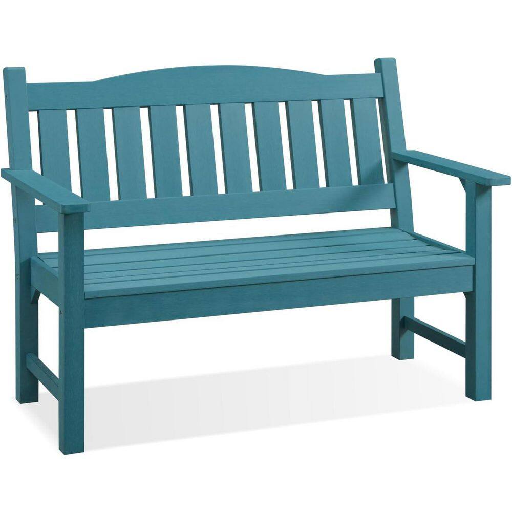Blue 2-Person Plastic Outdoor Loveseat Patio Bench price history on PriceWatchPro
