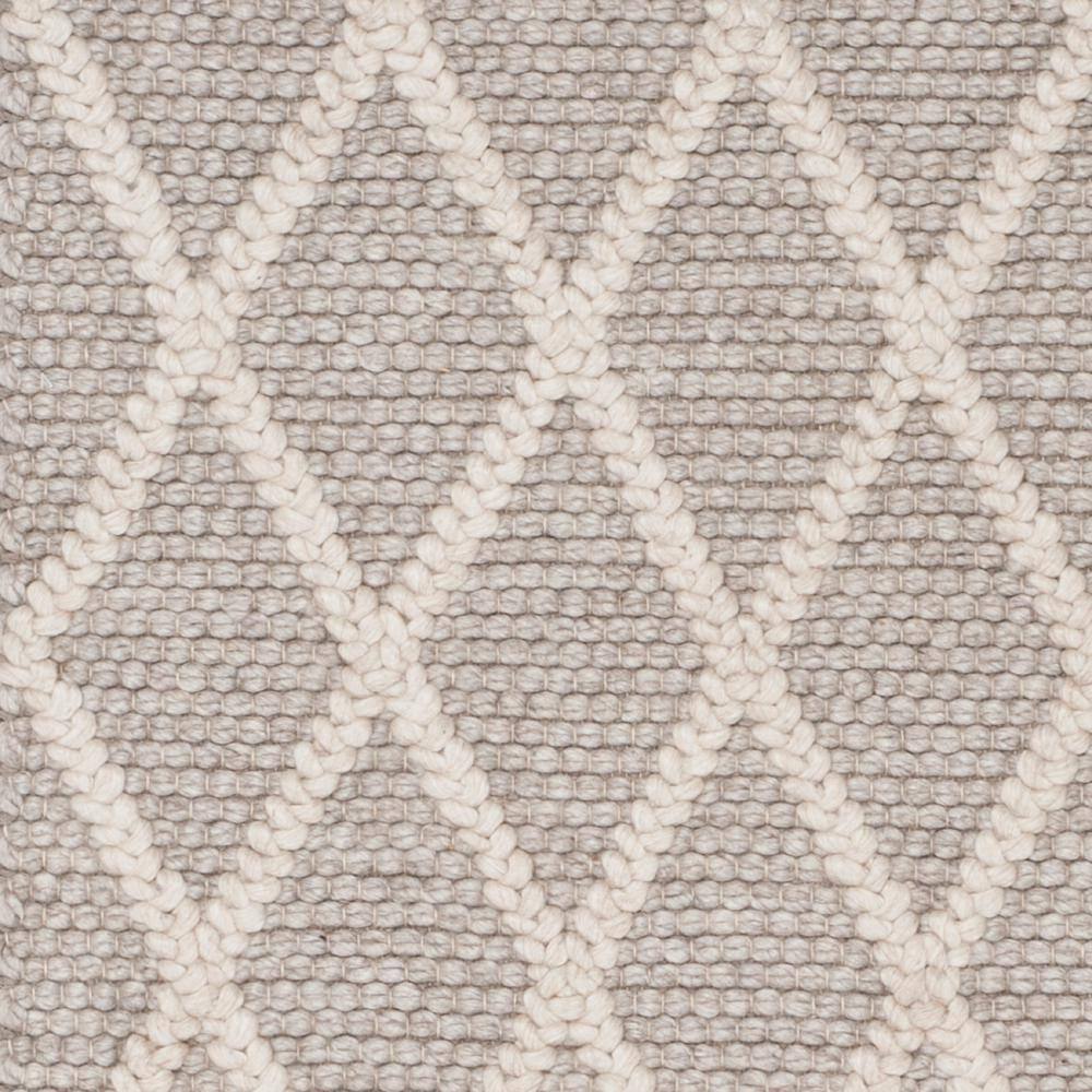 Grey and Off-White Hand-Tufted Wool and Silk Runner Rug