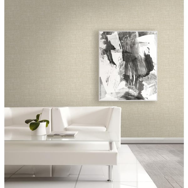 Modern Fabric Beige and Ivory Paper Non-Pasted Strippable Wallpaper Roll (Cover 60.75 sq. ft.)