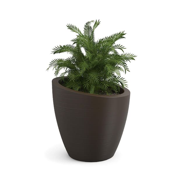 Mayne Modesto 20 in. Round Espresso Polyethylene Planter