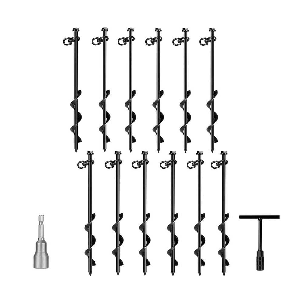 Heavy-Duty Ground Anchors Set with T Handle Hex Wrench & Power Nut Driver, Screw-in Metal Stakes for Swing Sets price history on PriceWatchPro