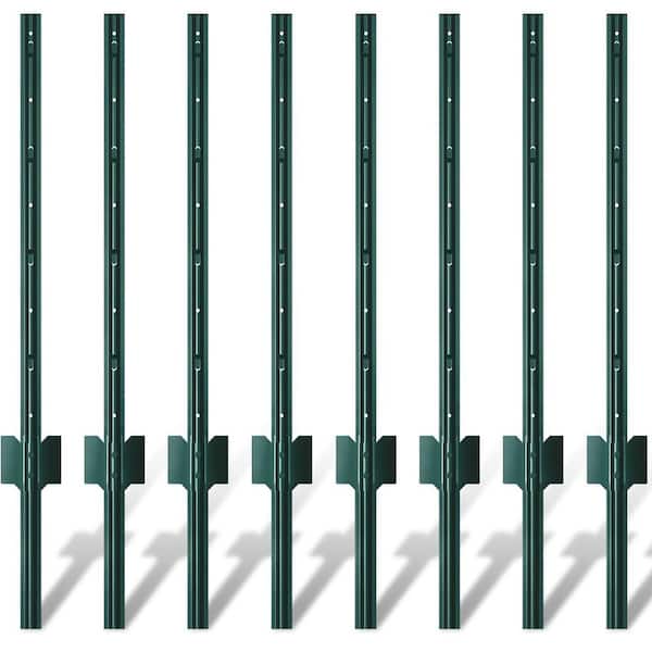 3 Feet Green Metal Fence Post U-Shaped Design No-Dig Steel Pack of 15 for Lawn Garden Wire Mesh Fences