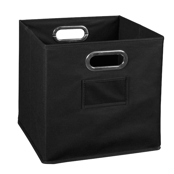 Regency 12 in. H x 12 in. W x 12 in. D Black Fabric Cube Storage Bin