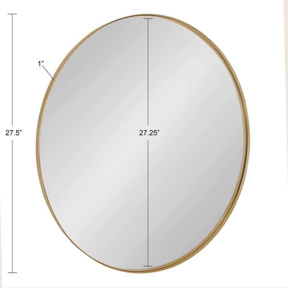 Elegant Gold Iron Round Wall Mirror, 32" Diameter