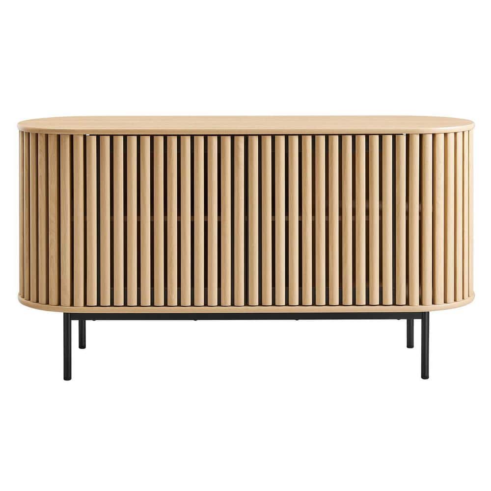 Fortitude 59'' Oak Oval Sideboard with Metal Legs