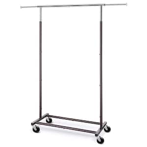 Bronze Metal Garment Clothes Rack with Extendable Rod 30.5 in. W x 58.7 in. H