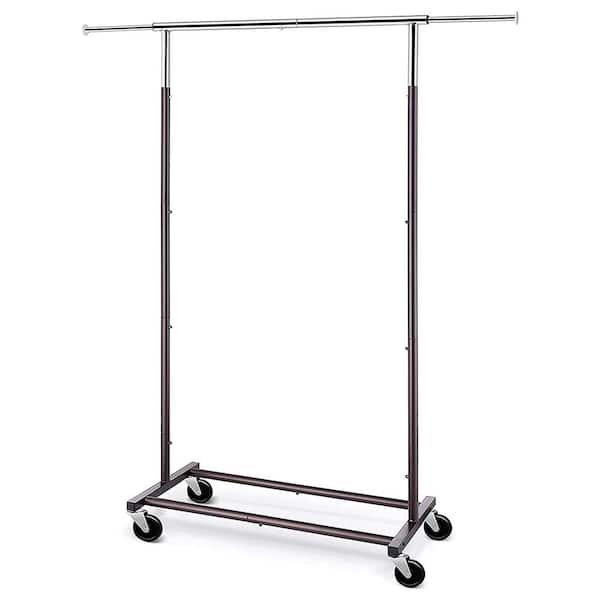 Unbranded Bronze Metal Garment Clothes Rack with Extendable Rod 30.5 in. W x 58.7 in. H