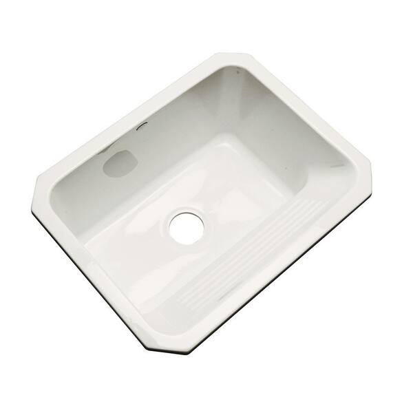 Thermocast Kensington Undermount Acrylic 25 in. Single Bowl Utility Sink in Biscuit