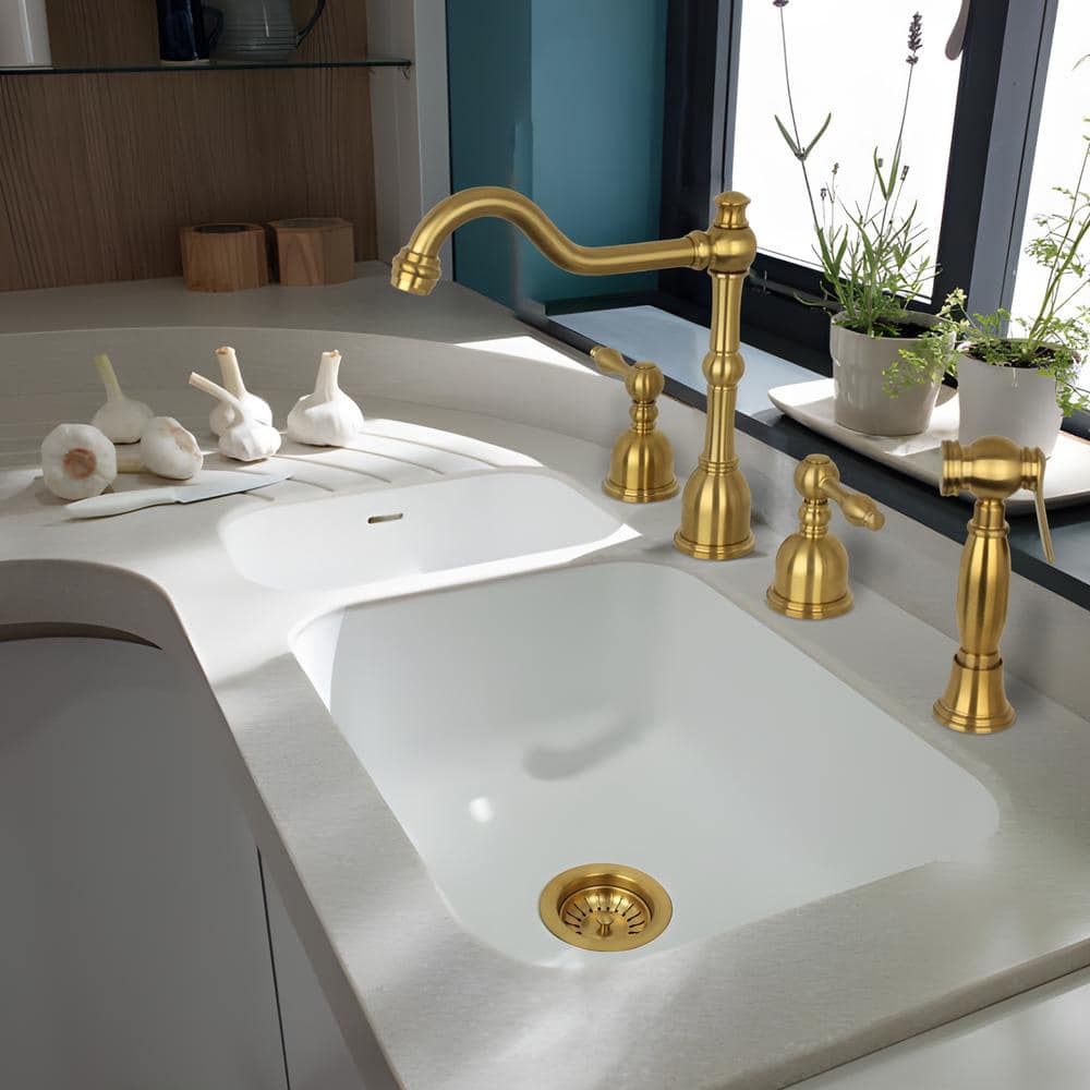 Brushed Gold Brass Kitchen Sink Strainer Stopper